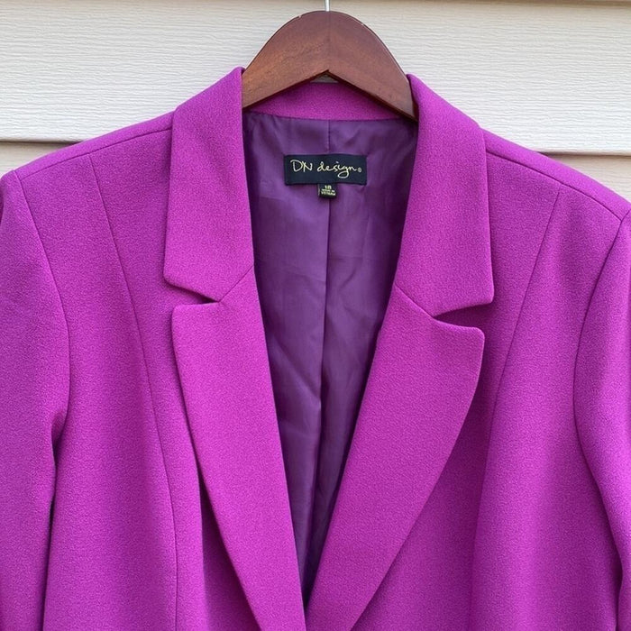 DN Designs Purple Women’s Shawl Collar Jacket - Size 18 From PanacheProse