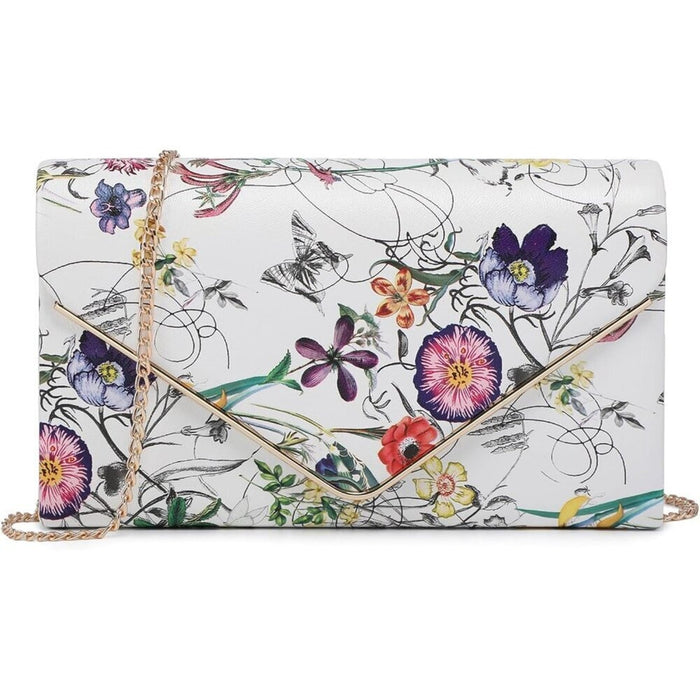 Dasein Women White Faux Suede Formal Cocktail Clutch Bags - From PanacheProse