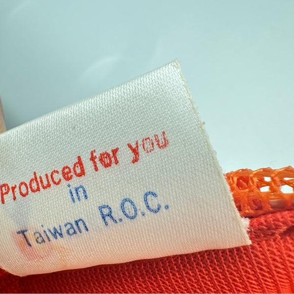 Designer Ward Cap Vintage Pismo Coast Village Trucker Hat – Orange & White Snapback M/L from PanacheProse