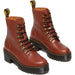 Dr. Martens Heeled Boot Women Red Leona Leather Fashion Boot - , from PanacheProse