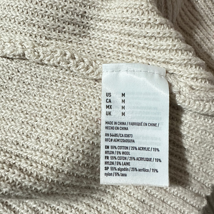 Pre-Loved American Eagle Outfitters V-Neck Sweater in Cream – Women’s Size M