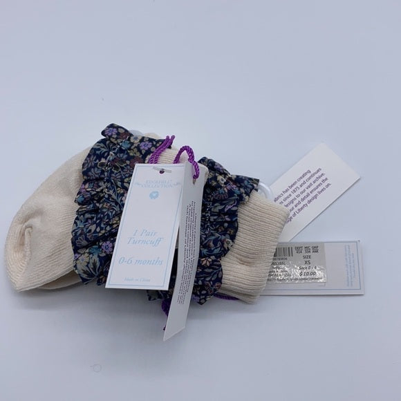 Edge hill Collection Liberty London ivory 2 Pack Socks - Size XS(0-4Months), from PanacheProse