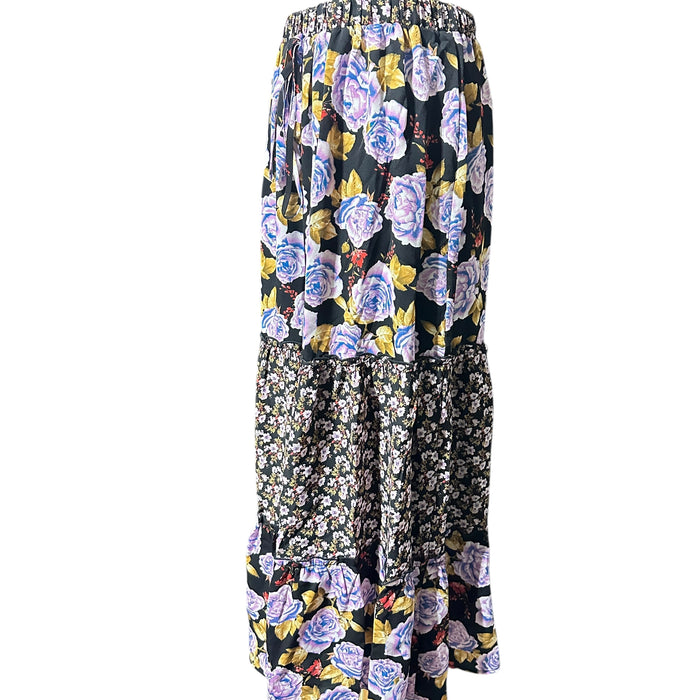 Ember boho tiered floral maxi skirt in multi print -  Women’s Large, brand new with tags