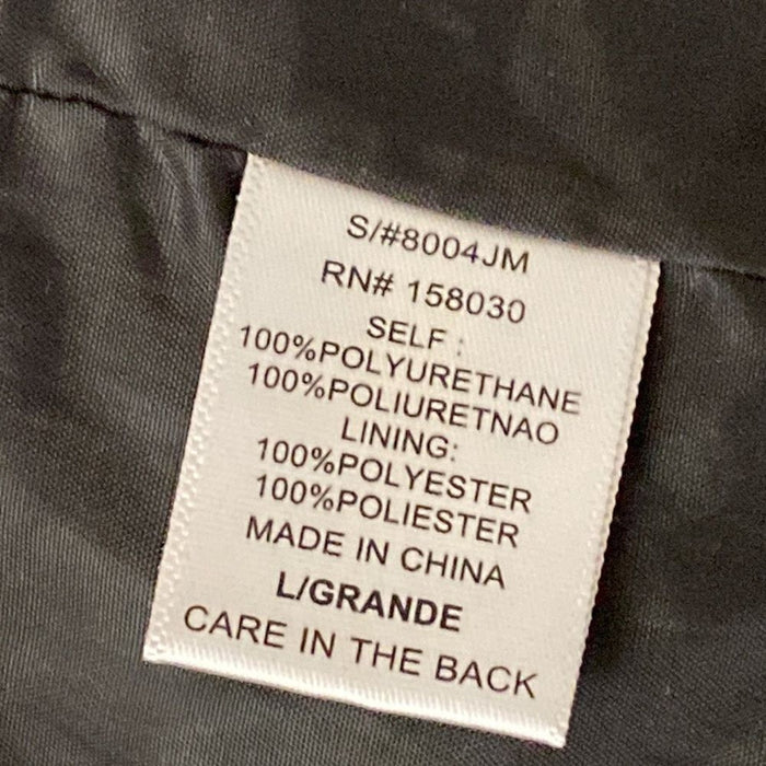 Faux Leather Women’s Color SolidLong Sleeves Zip  Black Jacket - Size S, M, L , from PanacheProse