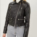 Faux Leather Women’s Color SolidLong Sleeves Zip  Black Jacket - Size S, M, L , from PanacheProse