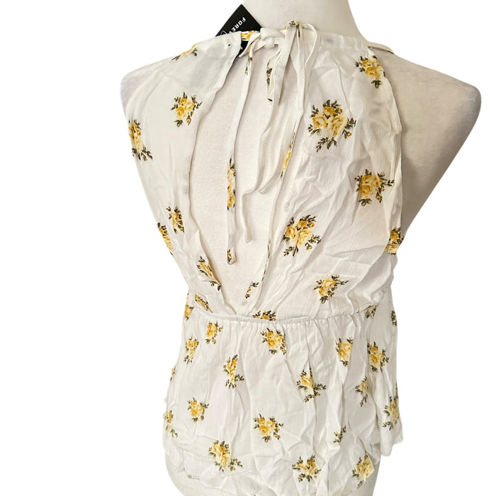 Forever 21 Yellow Floral Peplum Top – Size Small, from PanacheProse