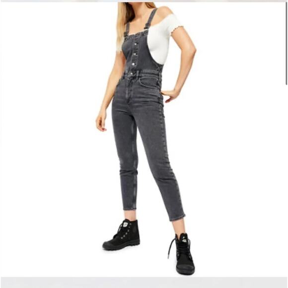 Free People "We The Free" Denim Overalls – Size 25, from PanacheProse