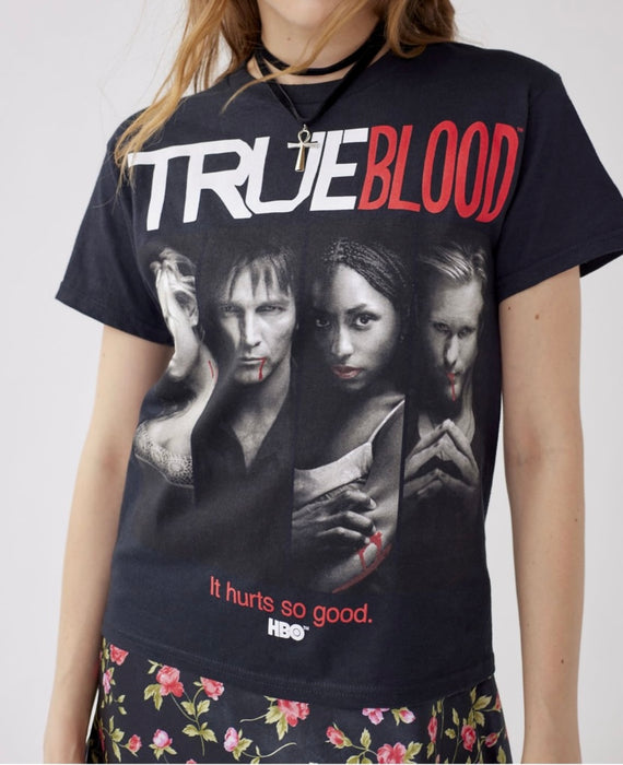 Urban Outfitters Women’s Short  Sleeves Graphic True Blood Shrunken Size S Tee Black