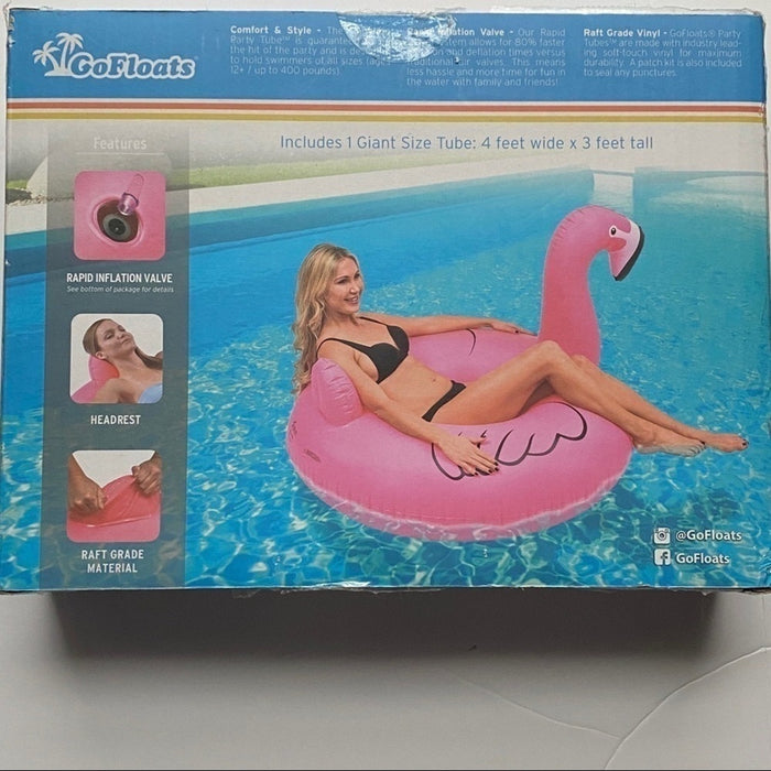 GoFloats Large Flamingo Inflatable Pool Float Tube -, from PanacheProse