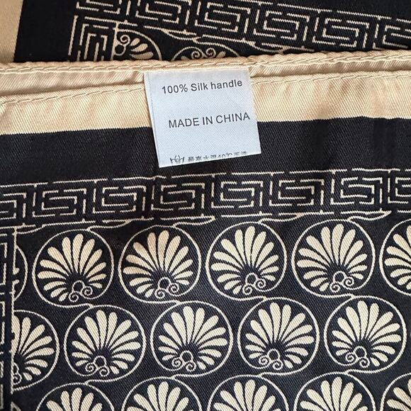 Golden Shell Elegance Silk Scarf - Black & gold From PanacheProse