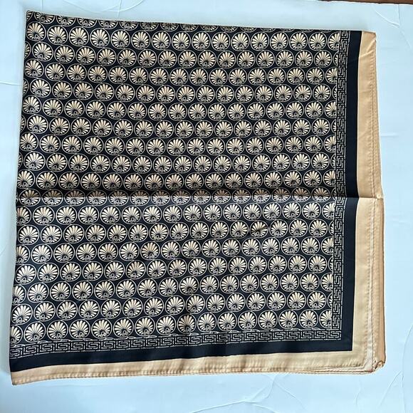 Golden Shell Elegance Silk Scarf - Black & gold From PanacheProse