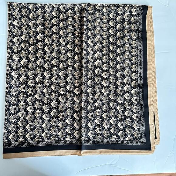 Golden Shell Elegance Silk Scarf - Black & gold From PanacheProse