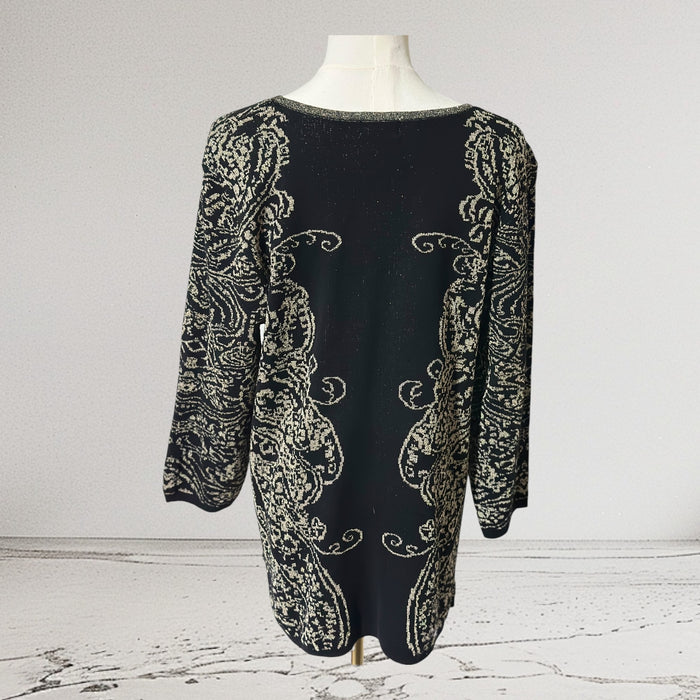 Pre-Loved BonWorth Metallic Sweater – Women’s Size M, Black & Grey
