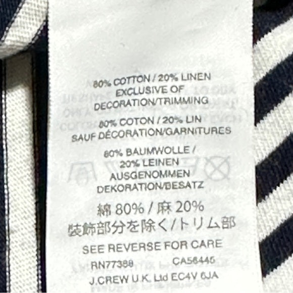 J.Crew Women’s Black & White Striped Lace Insert Long Sleeve Top – Size Large from PanacheProse