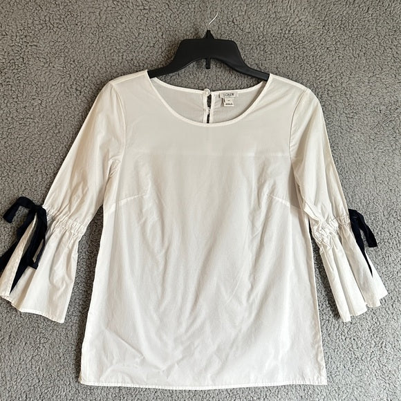 J. Crew 100% Cotton White Women's Blouse - Size Women’s XS, from PanacheProse