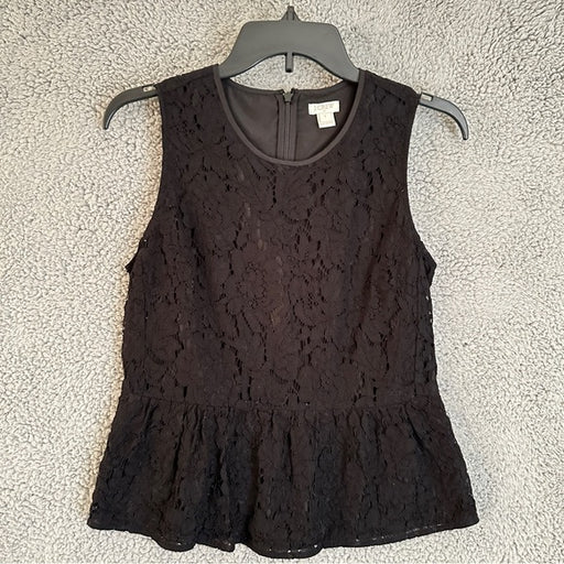 J. Crew Black Lace insert Sleeveless Blouse - Size Women’s 2 , from PanacheProse