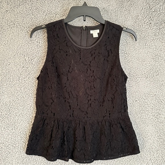 J. Crew Black Lace insert Sleeveless Blouse - Size Women’s 2 , from PanacheProse
