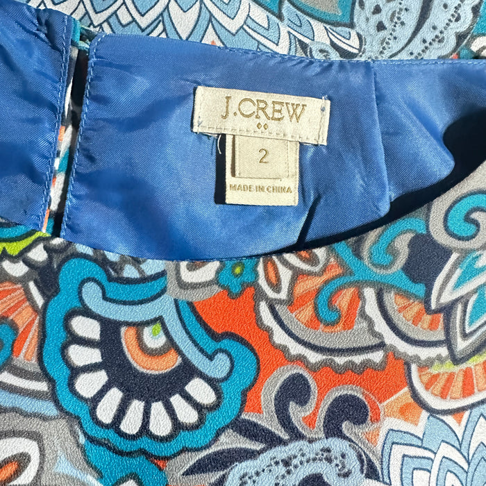 J Crew Women’s Crew Neck Casual Colorful Paisley Print Dress - Size Women’s 2, from PanacheProse
