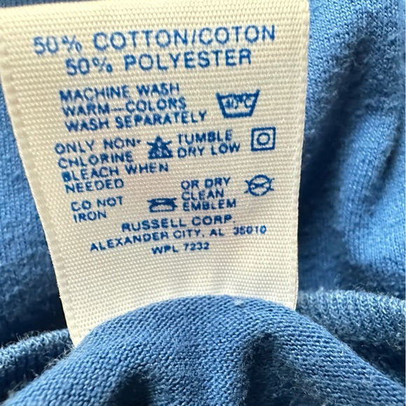  Jerzees Vintage Rare Find Mens Blue Graphic T-Shirt - Size Men’s Large, from PanacheProse