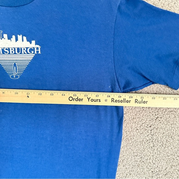  Jerzees Vintage Rare Find Mens Blue Graphic T-Shirt - Size Men’s Large, from PanacheProse