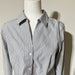 Jones New York Signature Gray & White Striped Button-Down Shirt – Size Women’s M, from PanacheProse