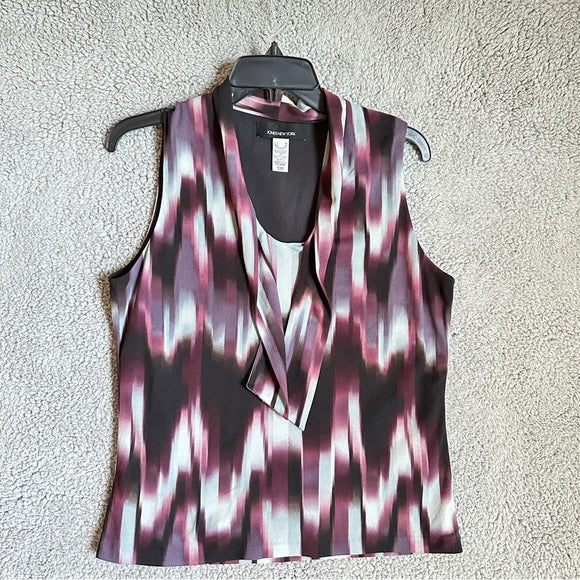 Jones New York Sleeveless abstract pattern Blouse - From PanacheProse