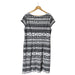Karin Steven’s Women’s Black and White Patterned Crew Neck MIDI Dress - Size Women’s 2X, from PanacheProse