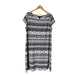 Karin Steven’s Women’s Black and White Patterned Crew Neck MIDI Dress - Size Women’s 2X, from PanacheProse