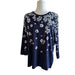 Kim Rogers  Soft Navy Floral Long Sleeve T-Shirt Women’s 100% Cotton - Size XL, from PanacheProse