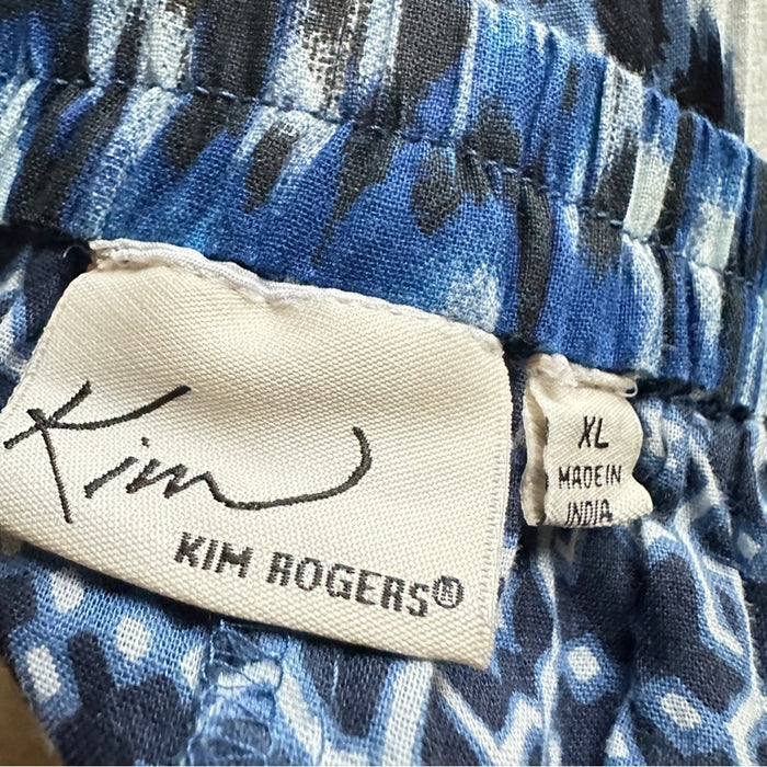 Kim Rogers Women’s 100% Cotton Lace Insert Unlined Elastic Waist Midi Skirt - Size XL, from PanacheProse