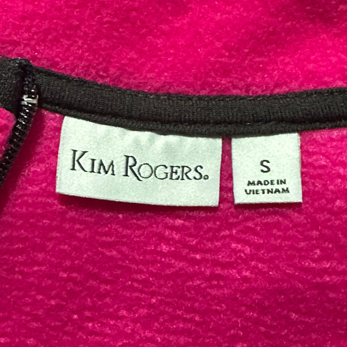 Kim Rogers Women’s Pink Black Fleece Zip Vest - Size Small, from PanacheProse