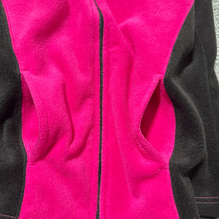 Kim Rogers Women’s Pink Black Fleece Zip Vest - Size Small, from PanacheProse