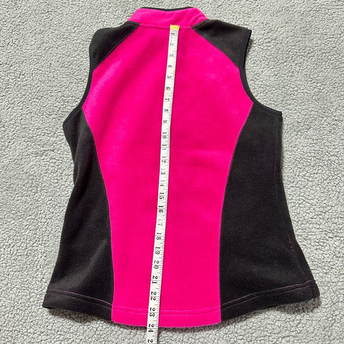 Kim Rogers Women’s Pink Black Fleece Zip Vest - Size Small, from PanacheProse