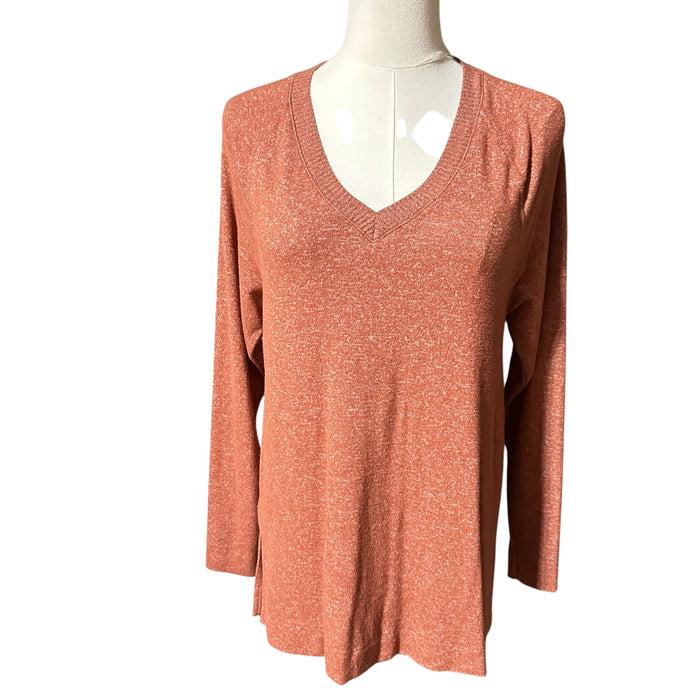 LOFT Rust V‑Neck Long Sleeve Top –  Women’s XS from PanacheProse