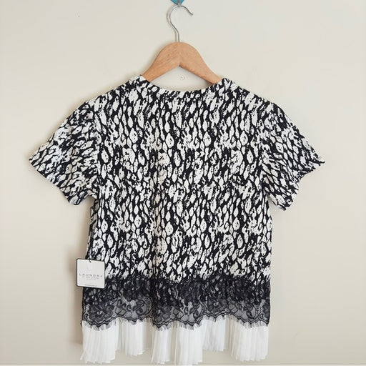 Laundry by Shelli Segal Lace Pleated Hem Top - Size XS, from PanacheProse