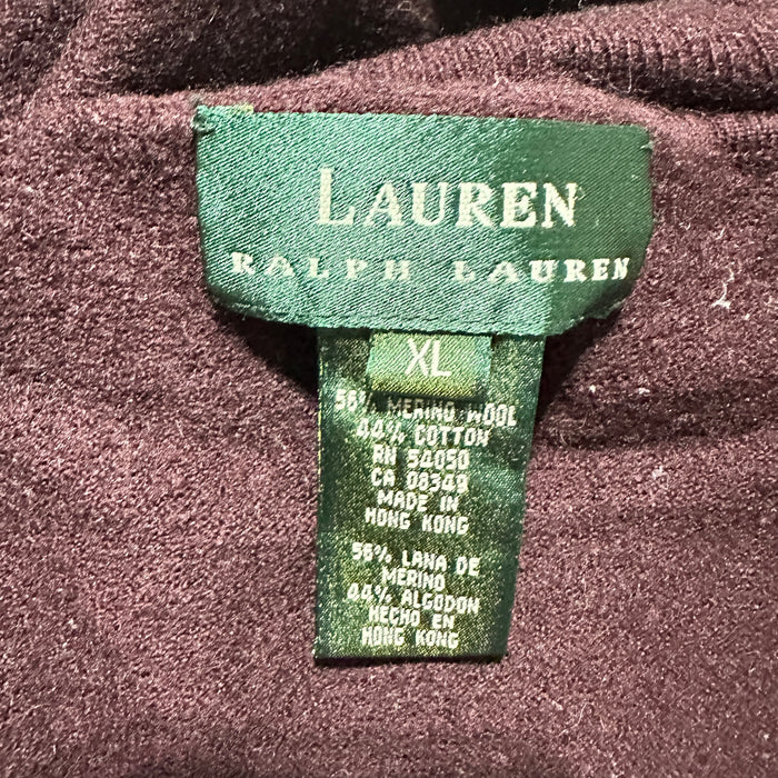 Lauren Ralph Lauren Plum Merino Wool Turtleneck Sweater - Size XL, from PanacheProse