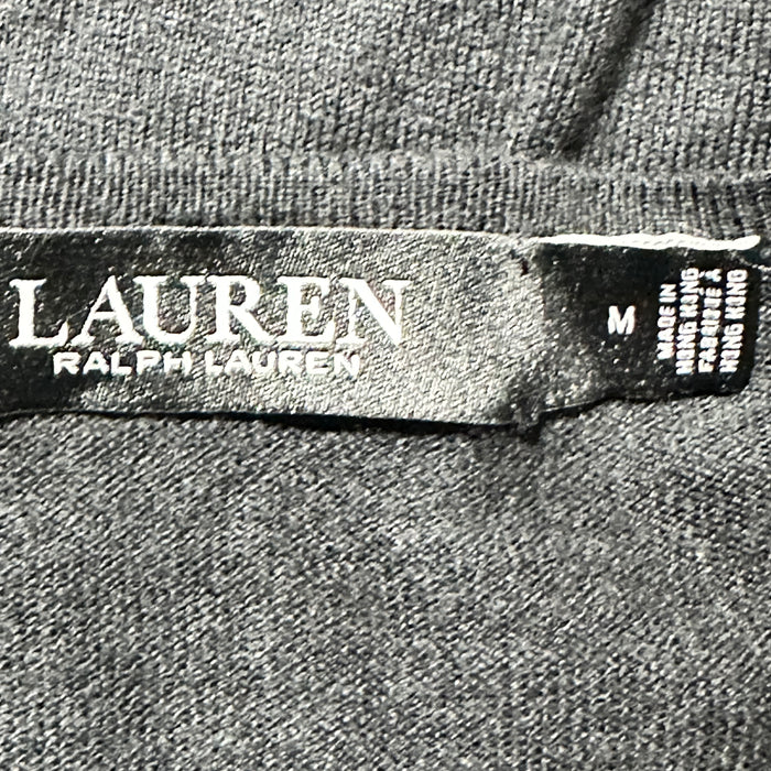 Lauren Ralph Lauren Women’s Black V-Neck Sweater Button Cuffs - Size Medium, from PanacheProse