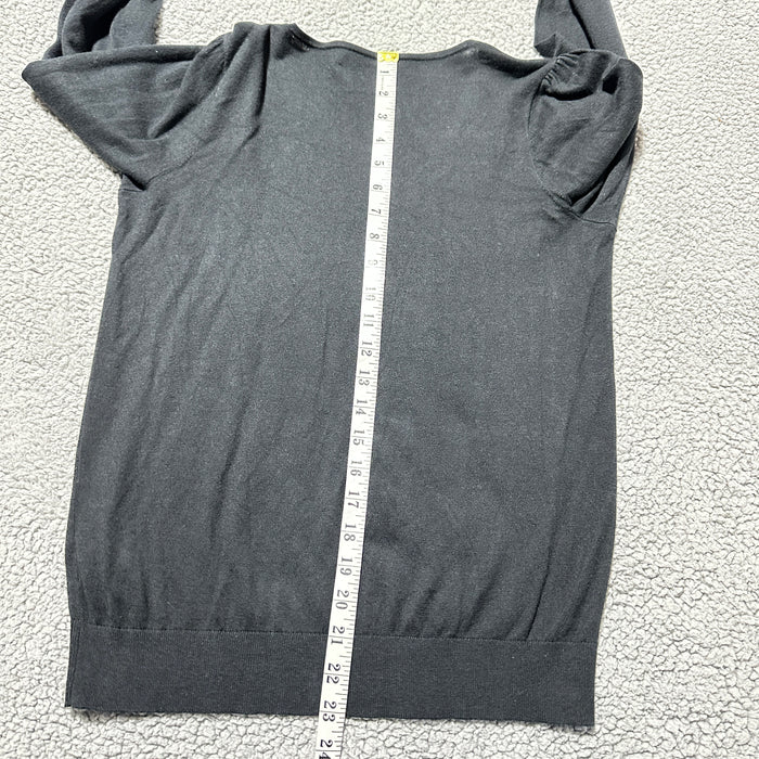 Lauren Ralph Lauren Women’s Black V-Neck Sweater Button Cuffs - Size Medium, from PanacheProse