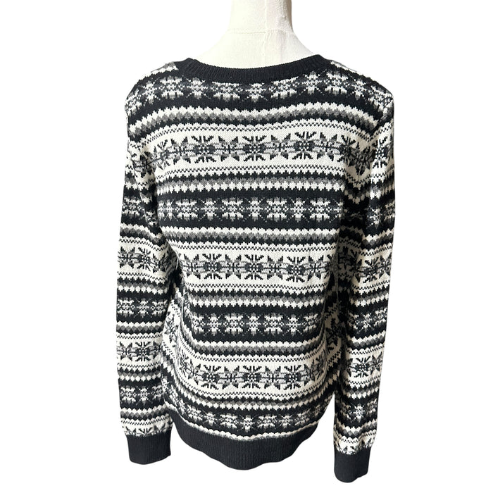 Lauren Ralph Lauren Women’s Black & White Beaded Christmas Sweater – Size Medium from PanacheProse