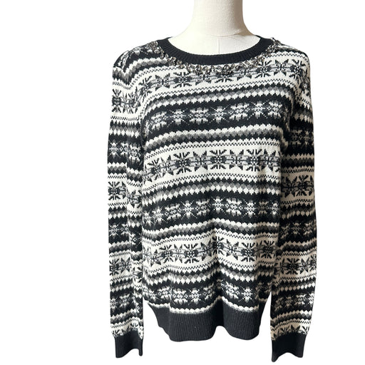 Lauren Ralph Lauren Women’s Black & White Beaded Christmas Sweater – Size Medium from PanacheProse