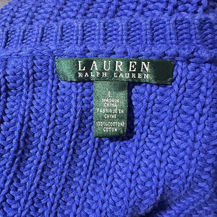 Lauren Ralph Lauren Women’s Vibrant Blue Crew Neck Sweater – Size Large  from PanacheProse