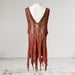 “Life Isn’t Perfect but Your Fit Can Be” Rust Crochet Fringe Tank Top – Women’s 2X from PanacheProse