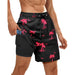 Men Black Swim Trunks with Zipper Pocket Shorts - From PanacheProse