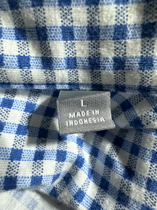 Michael Kors Slim Fit Blue & White Gingham Button-Down Shirt – Size Men’s Large (L), from PanacheProse