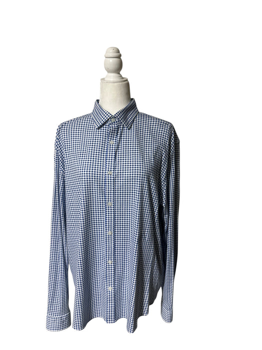 Michael Kors Slim Fit Blue & White Gingham Button-Down Shirt – Size Men’s Large (L), from PanacheProse