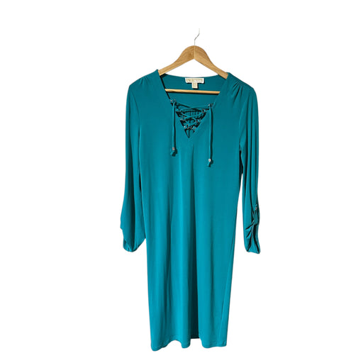 Michael Michael  Kors Teal Lace-Up Midi  Roll Up Dress - Size Women’s XS, from PanacheProse