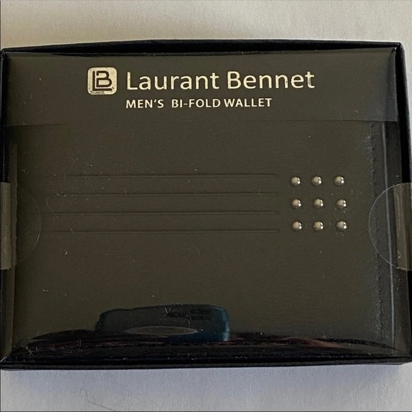 NWT Bifold Stud Men’s Leather Wallet (Black) -from PanacheProse