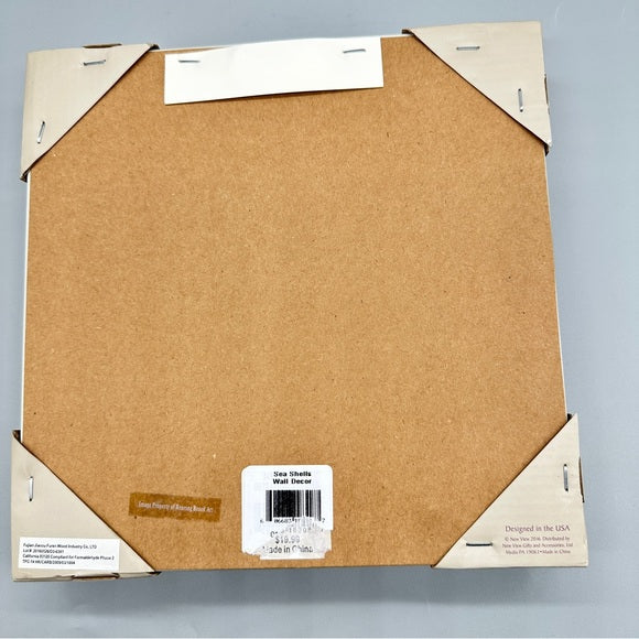 NWT Sea Shell Wall Art with Wooden Frame - Size 12" x 12", from PanacheProse