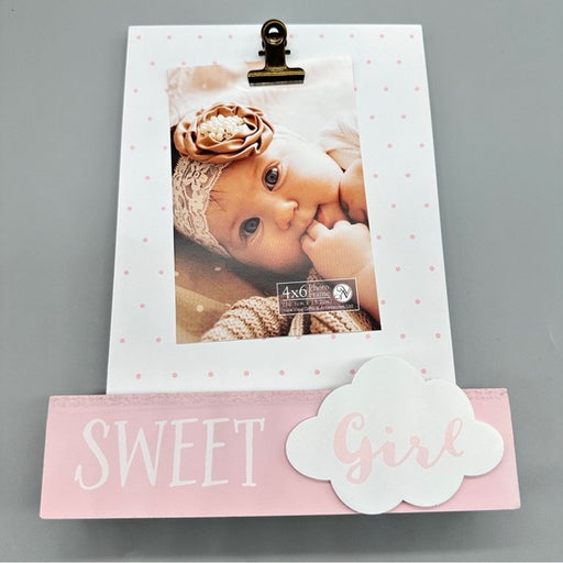 NWT Sweet Girl Photo frame Holder Pink and White - Size 4X6, from PanacheProse