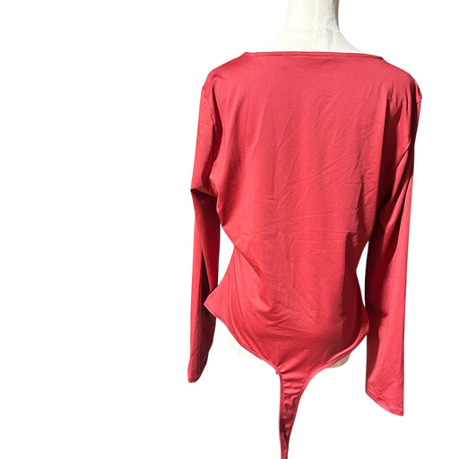 NY & C Red Long Sleeve Zip‑Front Bodysuit – Women’s XL from PanacheProse